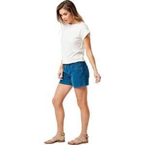 Carve Designs Oahu 4" Corduroy Raw Hem Shorts Women's Size 2 Deep Aqua Teal